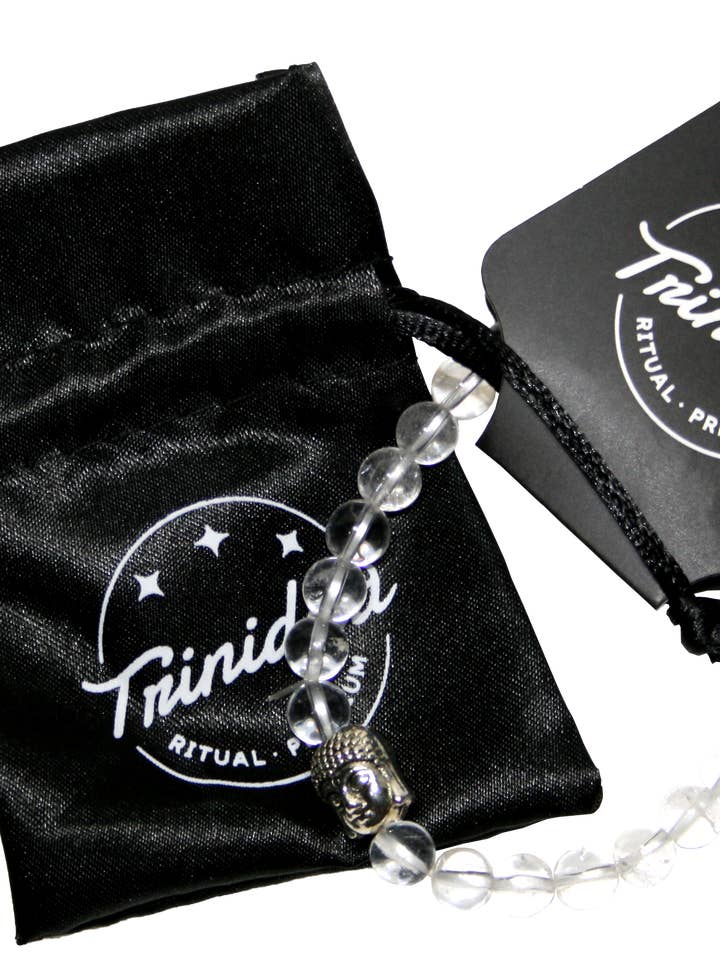 ROCK CRYSTAL BRACELET BUDDHA 6 MM. for wholesale by trinidad