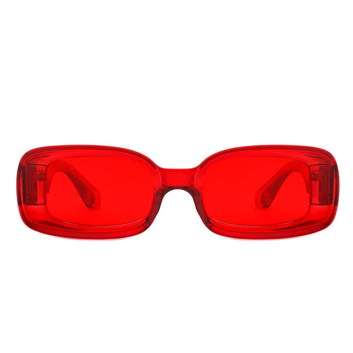 Cramilo Eyewear - Wholesale Sunglasses - Women's - Rectangle Retro Thick Frame Colorful Y2K Sunglasses7