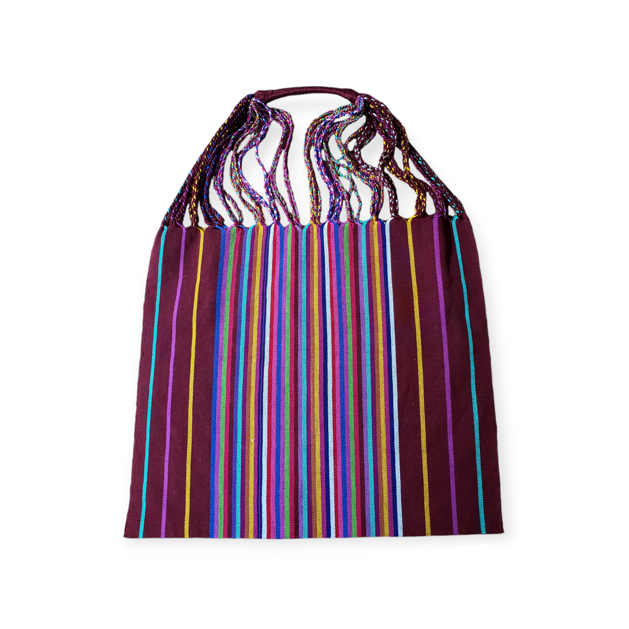 The Little Pueblo - Vente Tote bag – femme - Sac fourre-tout tissé à rayures mexicaines, hamac de Chiapas, fait main pour femme2