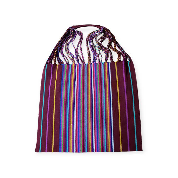 The Little Pueblo - Vente Tote bag – femme - Sac fourre-tout tissé à rayures mexicaines, hamac de Chiapas, fait main pour femme2