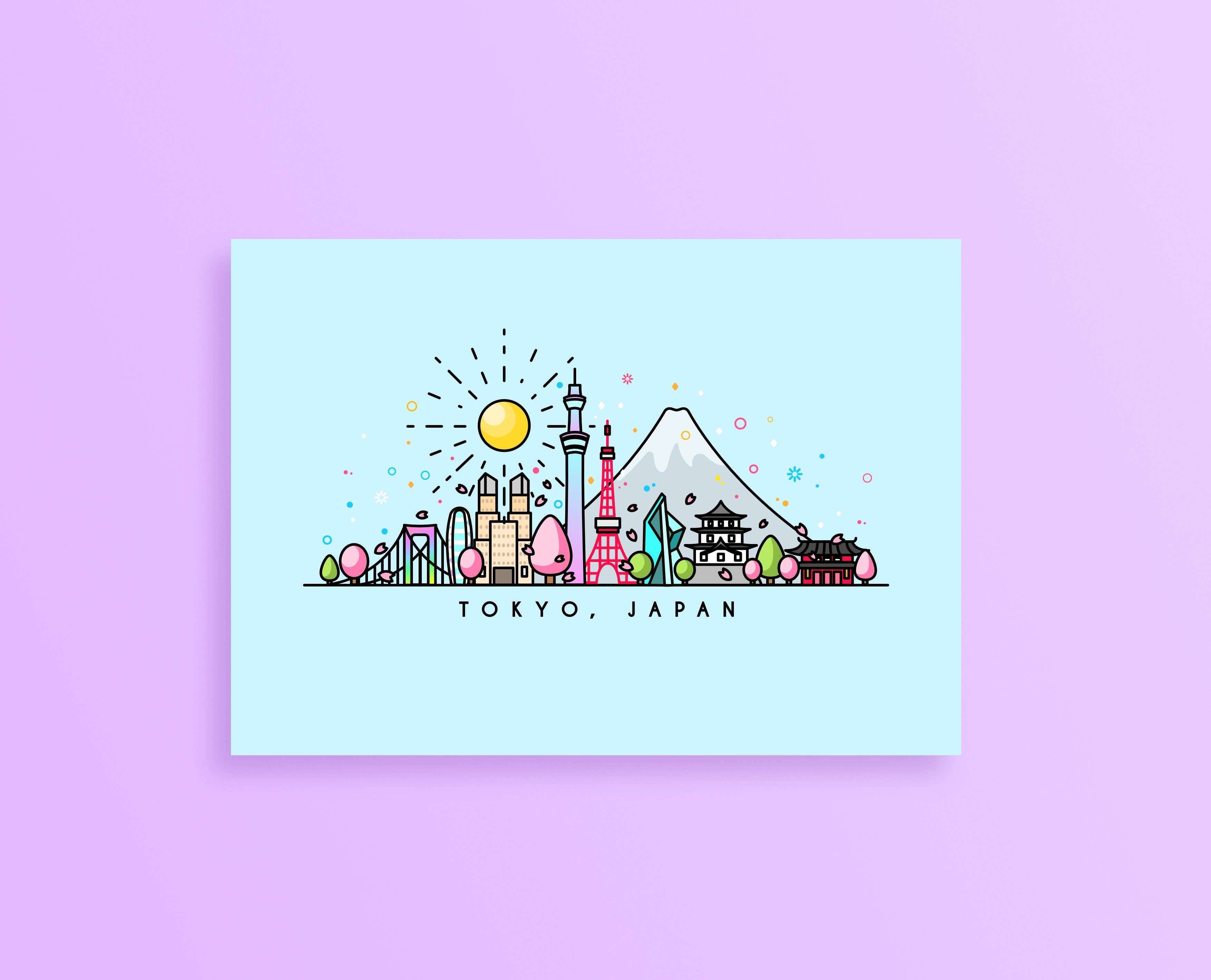 CoconuTacha - Wholesale Art Print - Tokyo Japan Skyline Art Print2