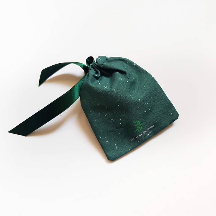 Six Acre Meadow – wholesale Gift bag – Forest Green/Pink Contemporary Christmas Gift Pouch2