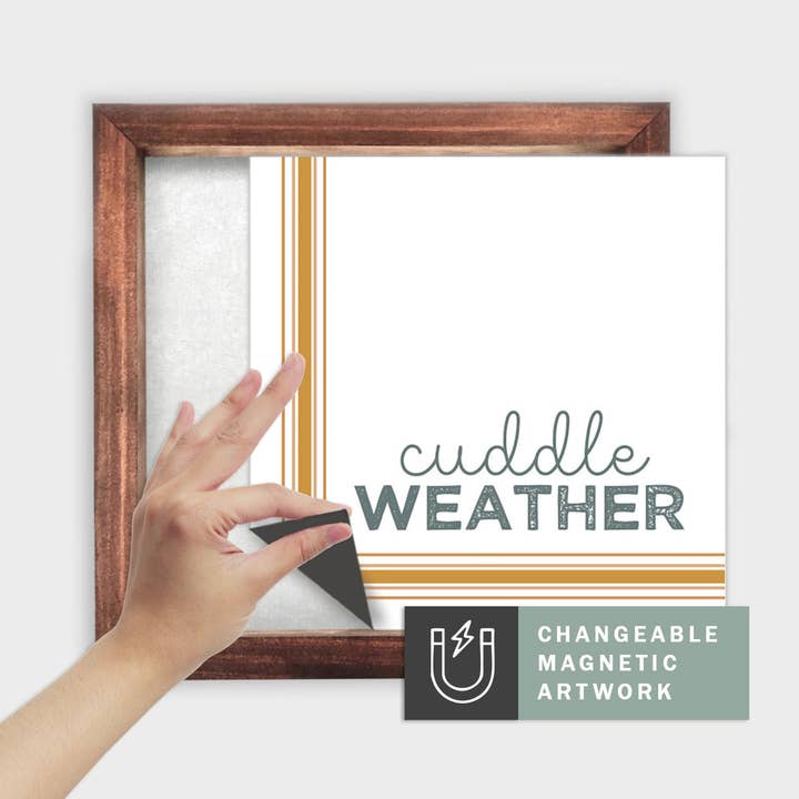 Inserto Decorativo Magnético de Temporada para Letrero Intercambiable (Mediano): Clima Acogedor | Otoño e Invierno | Letrero Magnético en Blanco se Vende por Separado para venta al por mayor de Simpler Seasons Decor