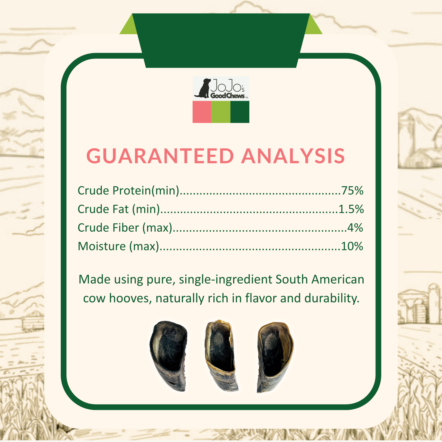 Jojo Modern Pets – Großhandel Leckerlis – Hund – Naturbelassene Premium-Kuhhuf-Kaustangen für Hunde (25/Stück)4