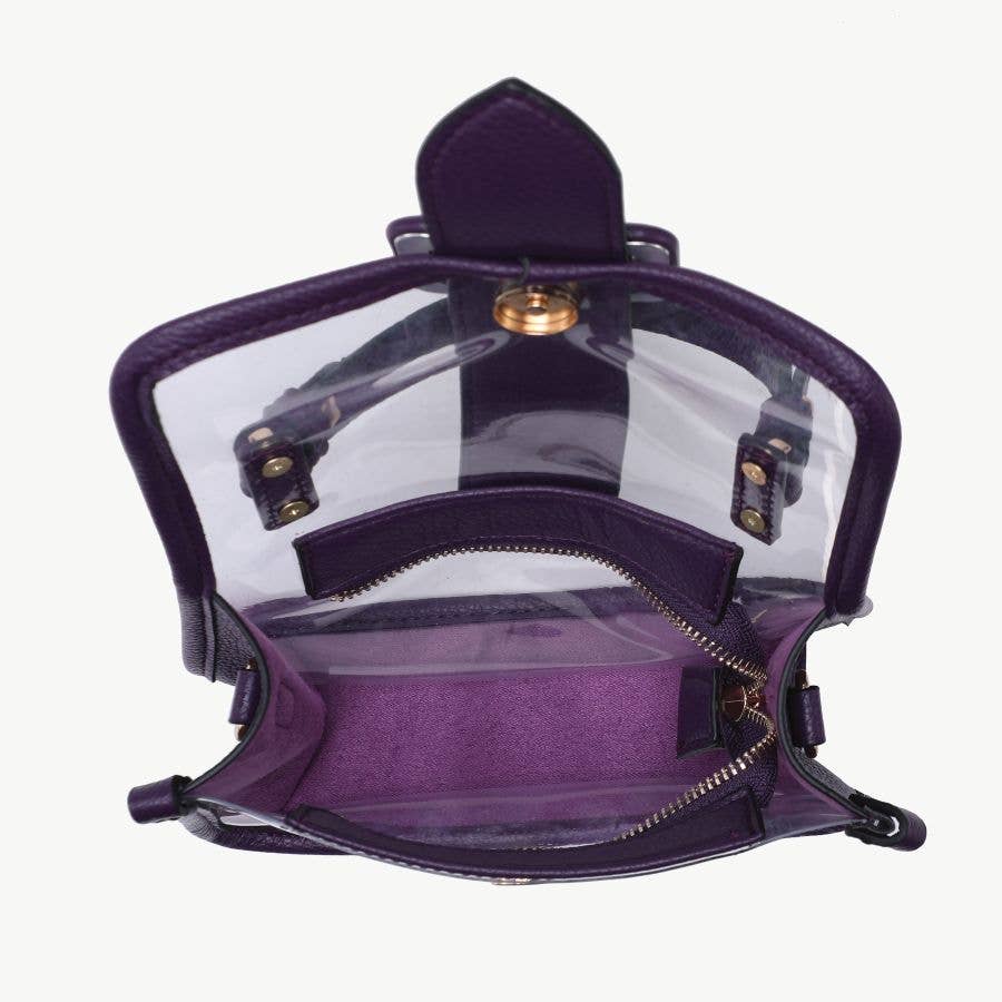 Jen & Co. - Wholesale Crossbody Bag - Women's - M2728 Toni Clear Flapover Crossbody Bag11