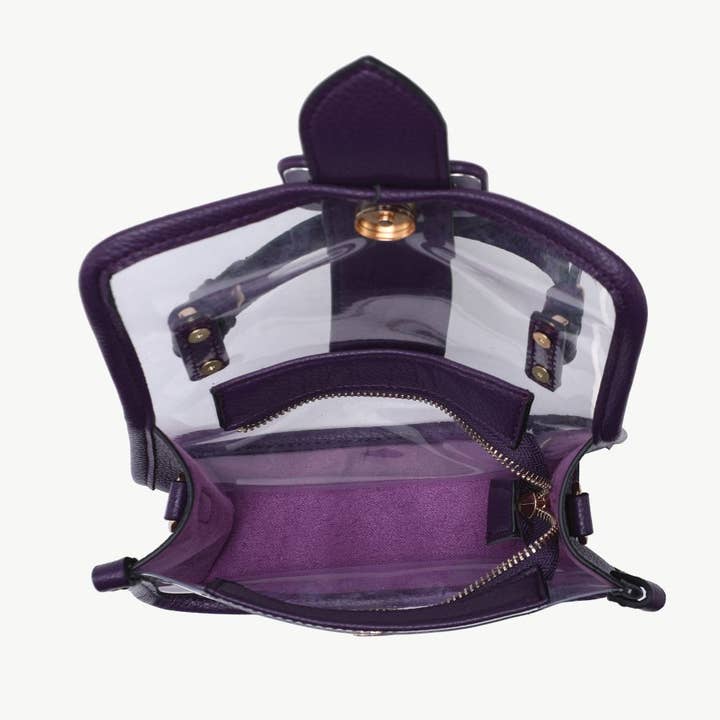 Jen & Co. - Wholesale Crossbody Bag - Women's - M2728 Toni Clear Flapover Crossbody Bag11