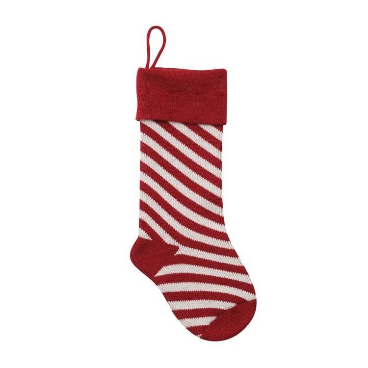 MKS America - Wholesale Holiday Stocking - Diagonal Stripes Christmas Stocking0