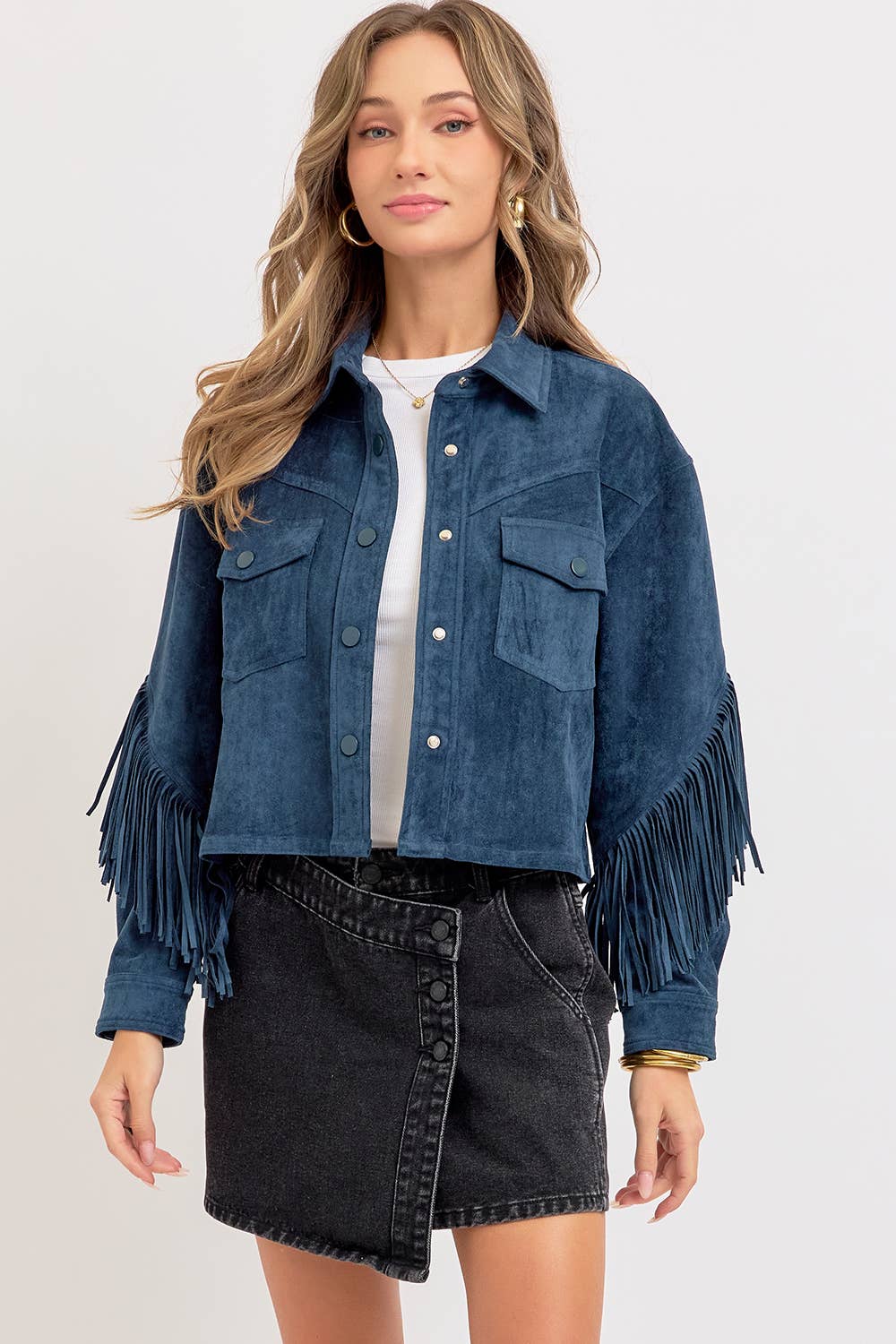 Sweet Lovely by Jen – Großhandel Hemdjacke/Shacket – Damen – Western-inspirierte Wildleder-Shacket1