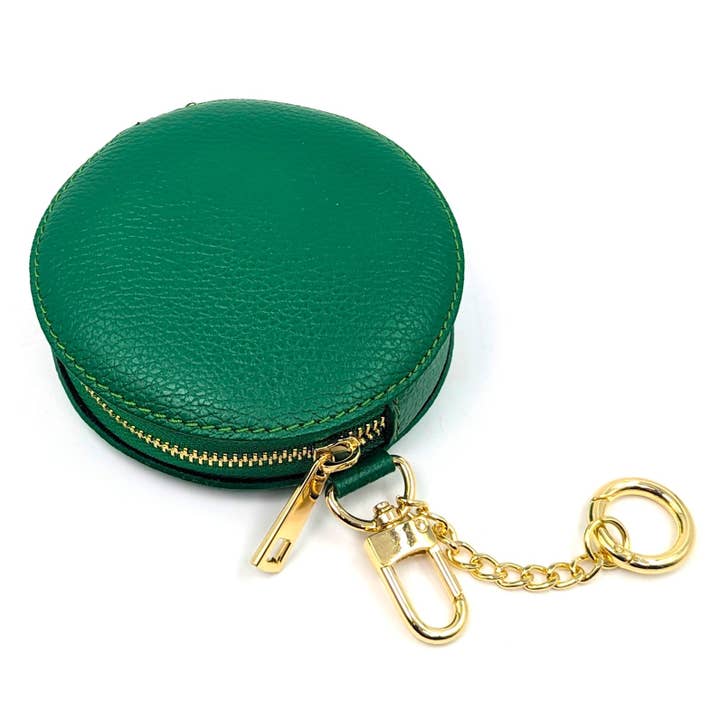 Tempest Designs – wholesale Coin purse – Women’s – Circular leather coin purses with chain link and lobster claw8