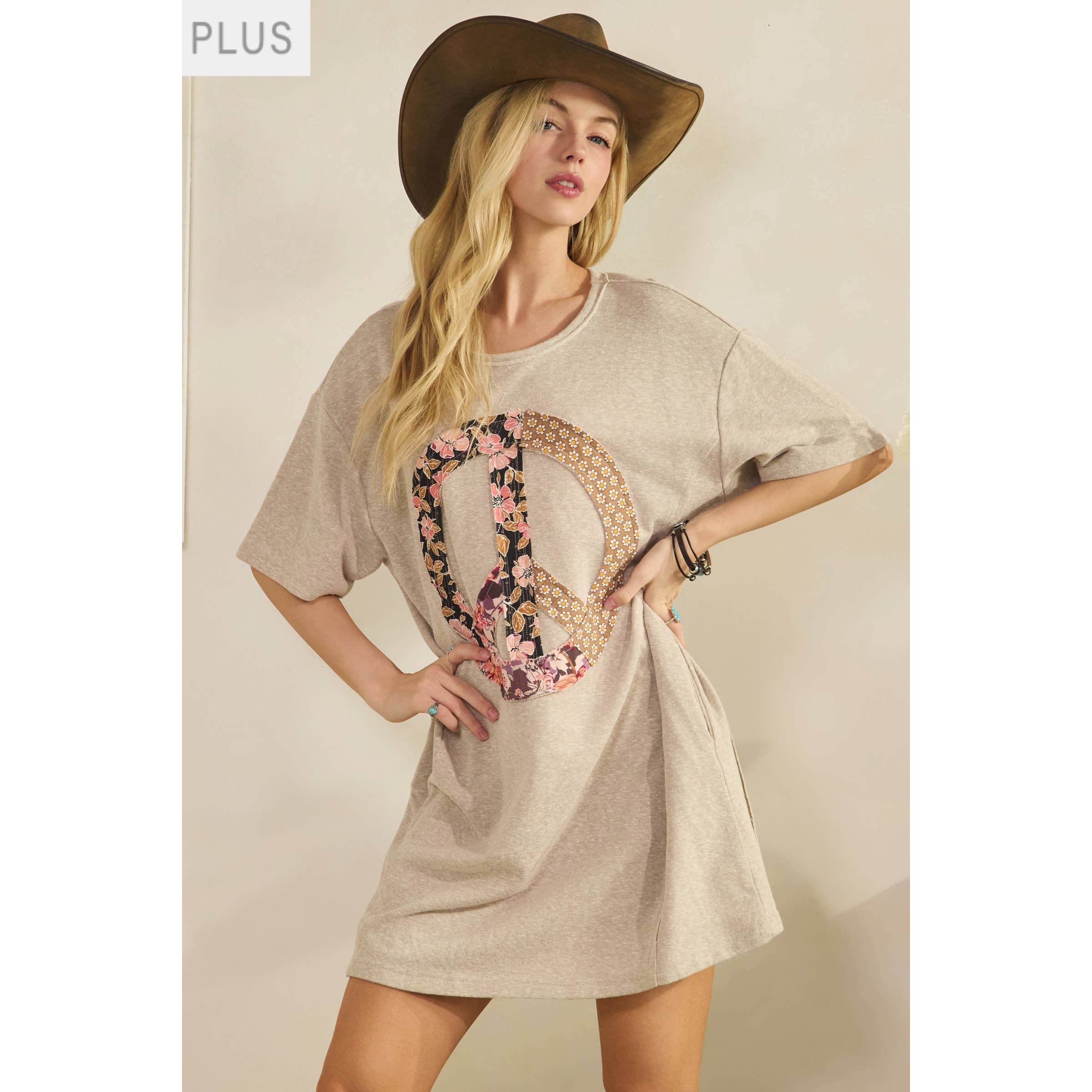 Sage + Fig - Wholesale Dress - Women's - BOHO HARMONY PATCH TEE DRESS (SD7028X)11