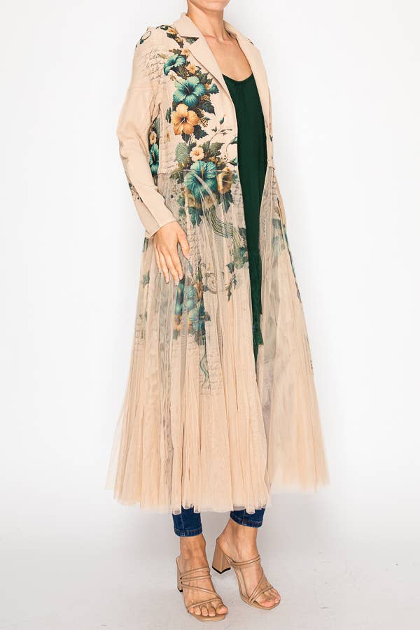 HIBISCUS Chic Contrast Longline Blazer Jacket With Mes4773TP-HIBISCUS for wholesale on Faire2