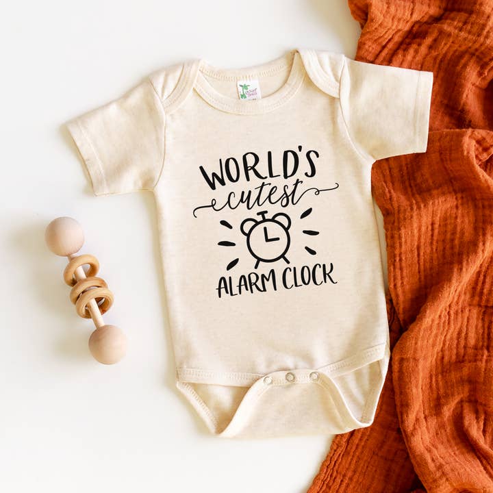 Bump & Beyond Designs - Wholesale Bodysuit (Non-Footed) - Baby - World's Cutest Alarm Clock, Funny Baby Onesie1