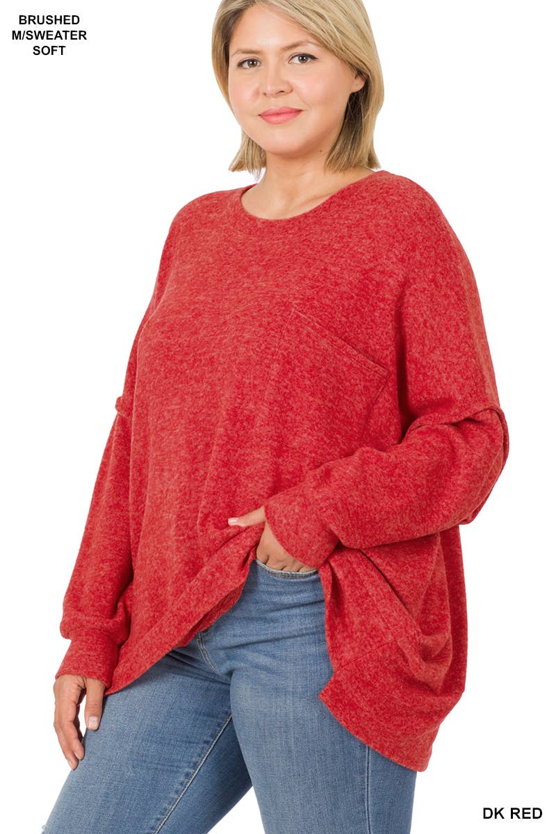 42POPS - Vente Pull en maille – femme - ..Plus Pull Oversize Mélangé Brossé2