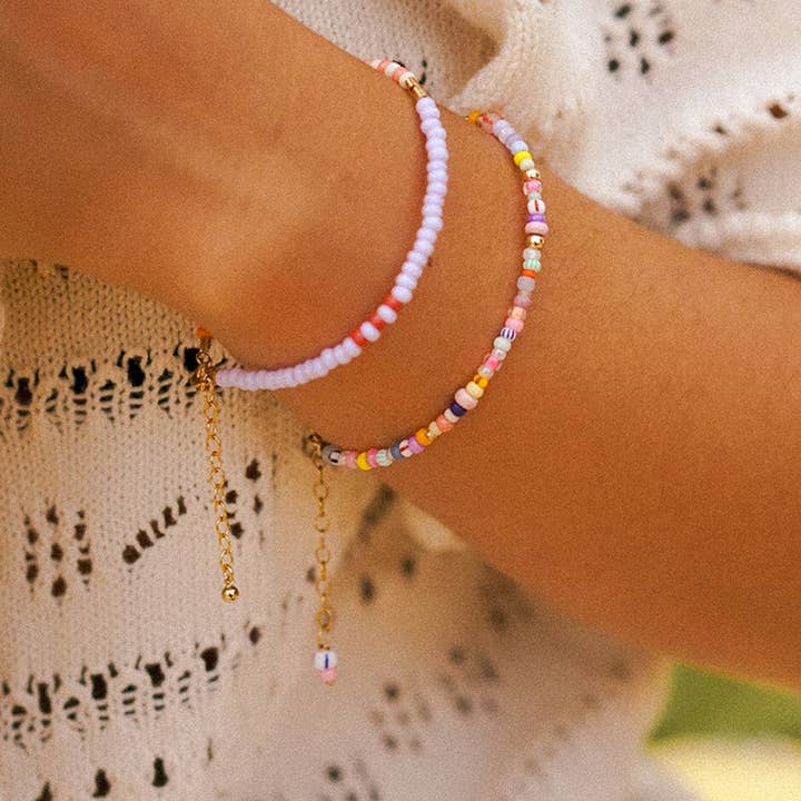 SAN SAN – Engroshandel Perlearmbånd – MONDO - farverig armbånd med glasperler, håndlavet1