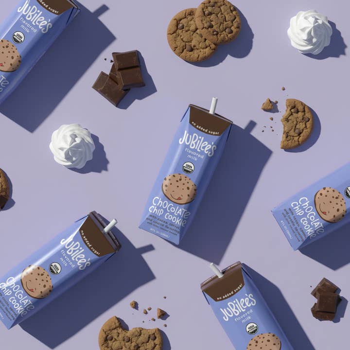 Boîtes de lait saveur cookie aux pépites de chocolat, pack de 12 pour la vente par Jubilee's Super Milk