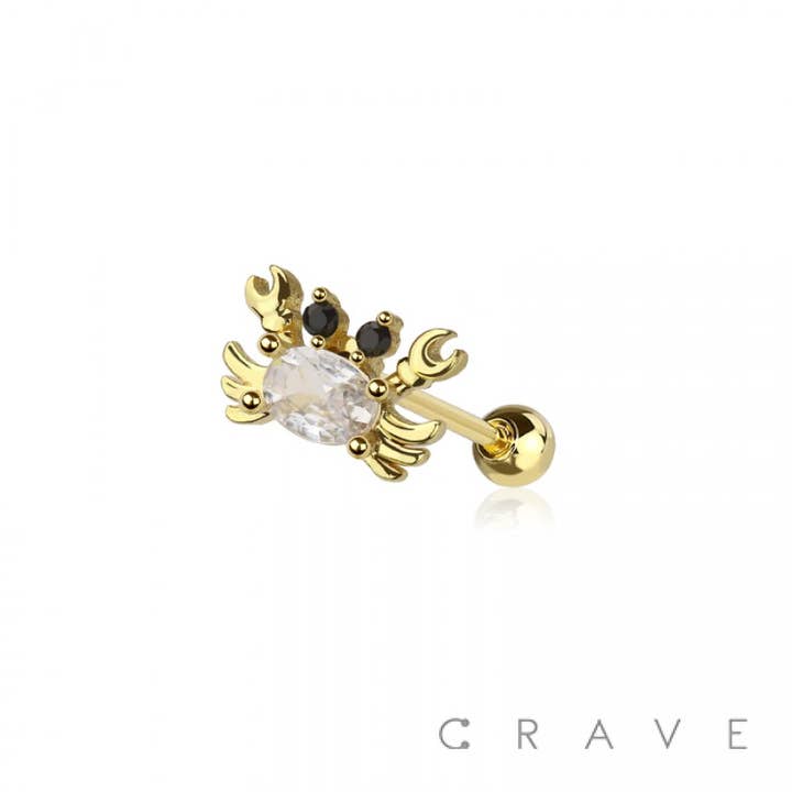 CRAVE – Brinco único por atacado – CARANGUEJO 316L AÇO CIRÚRGICO BARRA