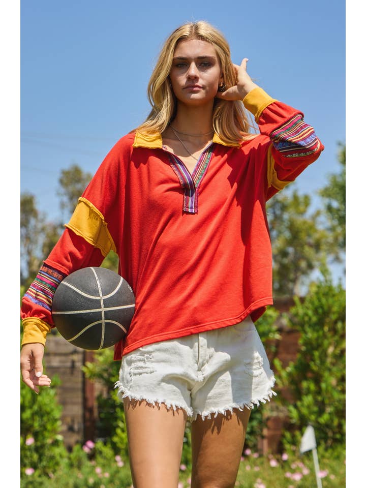 Oddi - Wholesale Sweatshirt - Women's - Contrast Mixed Fabric Sweatshirts1