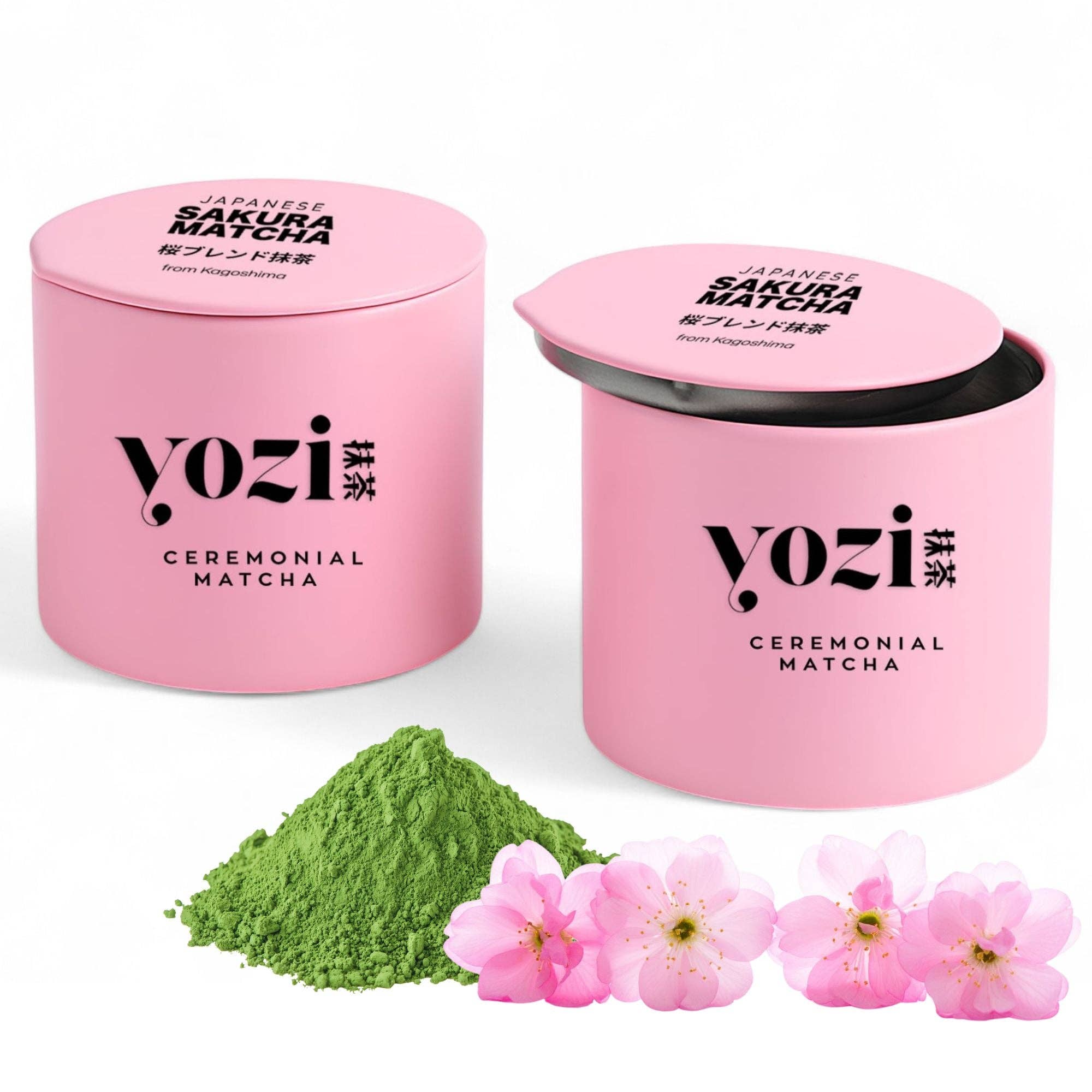 Biomatea - Wholesale Gezondheid/Detox thee - Premium Ceremonieel Sakura Matcha uit Kagoshima | 30g in blik | Japanse kersenbloesem | Pesticidevrije matcha-thee0