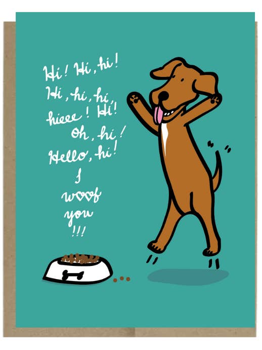 Jeg Woof You lykønskningskort for engroshandel hos Harmony Art Shop