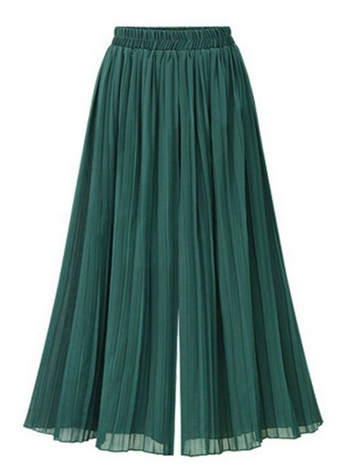 NINEXIS - Wholesale Pants - Women's - CWBLP1549_HIGH-WAISTED CHIFFON PLEATED WIDE-LEG PANTS