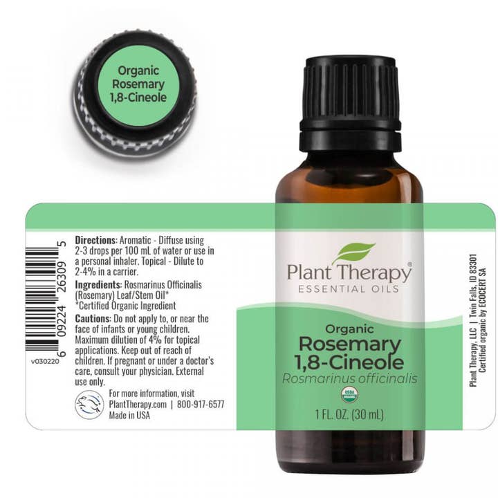Plant Therapy - Wholesale Essential Oil - Organic Rosemary 1,8-Cineole Essential Oil 30 mL