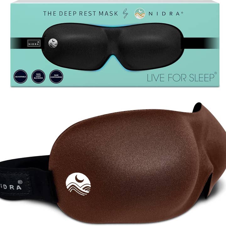 Nidra Goods – wholesale Sleep/eye mask – Nidra Deep Rest Sleep Mask: Brown - Standard