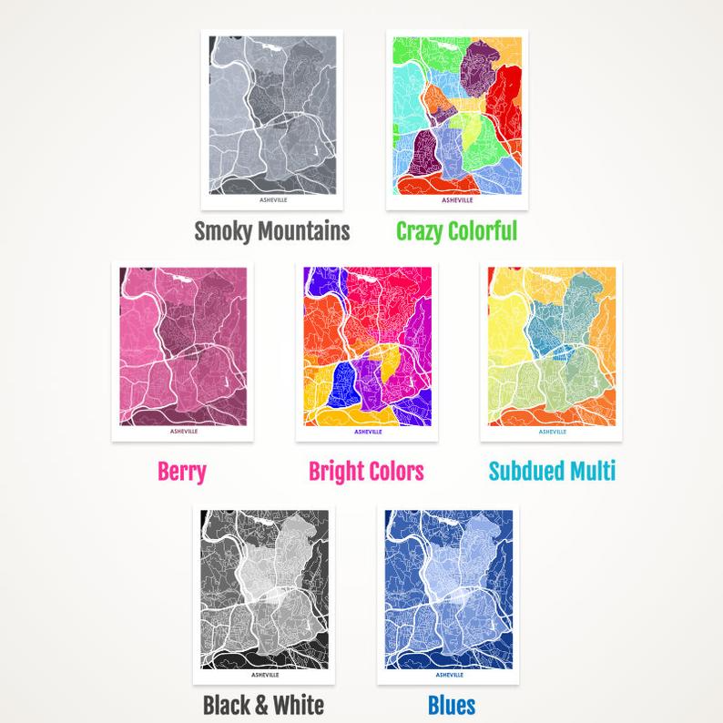 Juanita's Adventures - Wholesale Art Print - Juanitas Asheville Map Print8