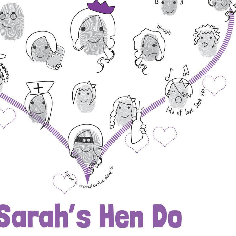 Afewhometruths – wholesale Guest Book – Hen Party Fingerprint Personalised Guestbook Activity2