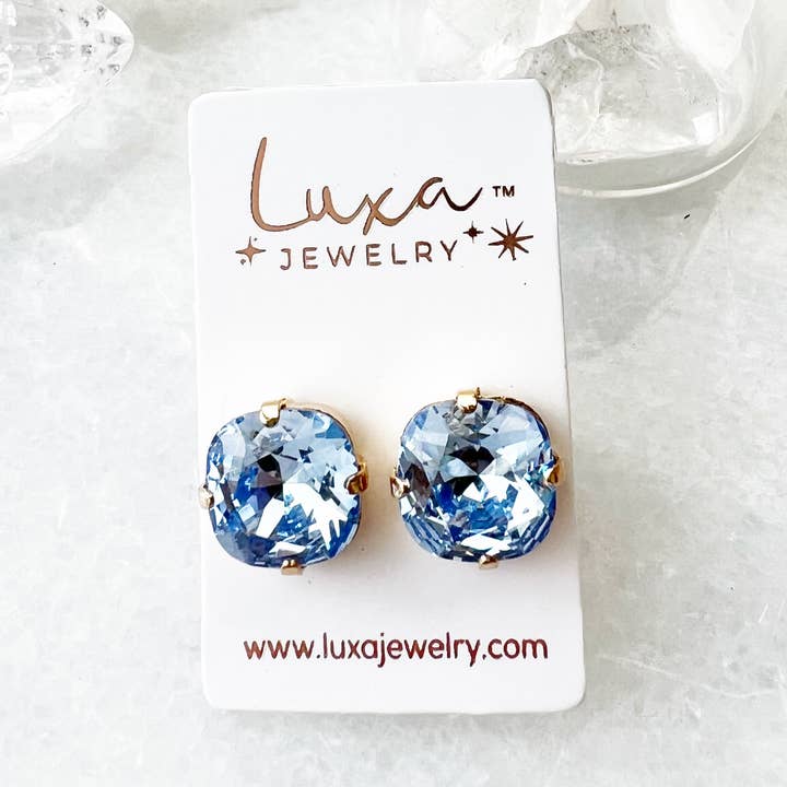 Luxa Jewelry - Wholesale Stud/Post Earrings - Sapphire Color Pop Stud0