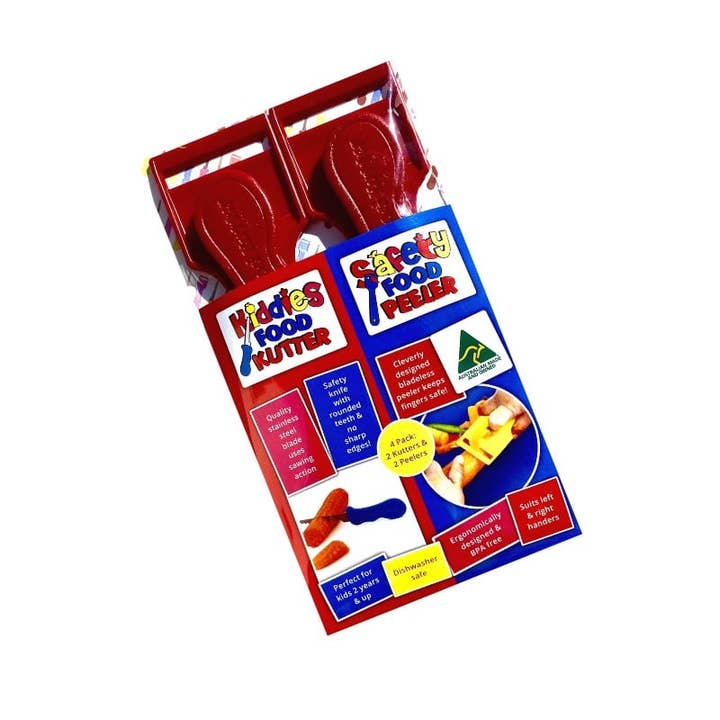 Safety Food Kutter - Wholesale Kitchen/utility knife - 4 Pack 2x Original Kiddies Food Kutter 2x Safety Food Peeler9
