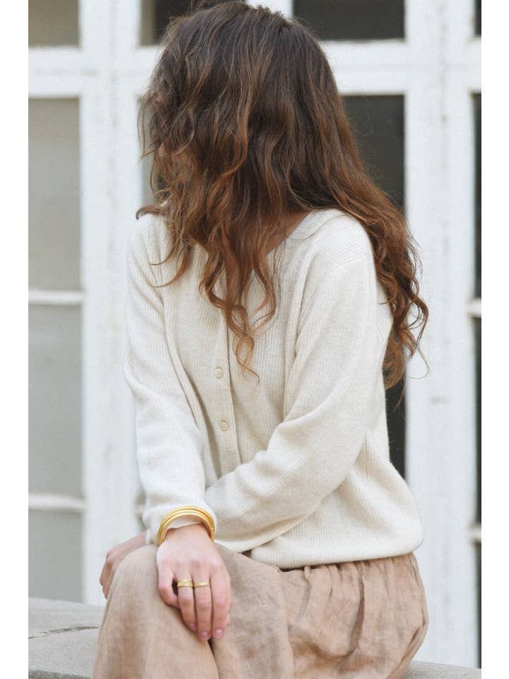 Beachwood - Wholesale Cardigan - Women's - The Cashmere Bianca Top // Moon