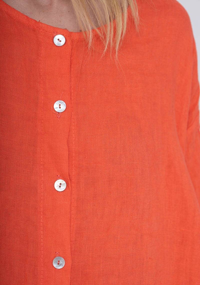 LINEN & COTTON HOUSE – Großhandel Hemd mit Button-down-Kragen – Damen – 61911 Bluse aus Leinen und Baumwolle – Einheitsgröße5