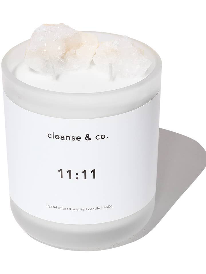 11:11 Intention Crystal Candle for wholesale by Cleanse & Co.