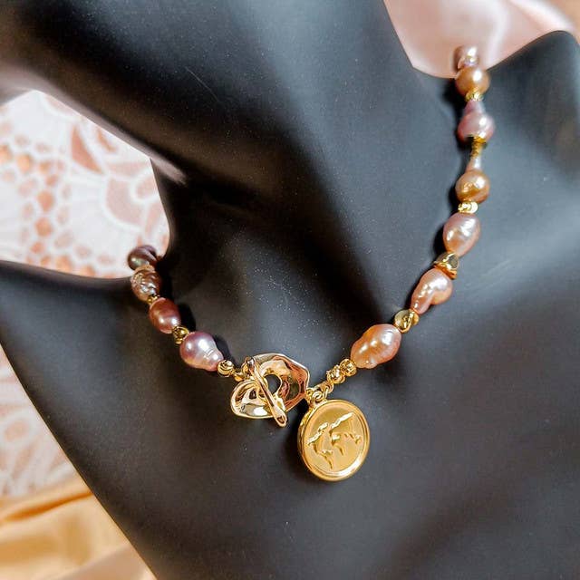 Pompon La Tulipe - Vente Collier de perles - Reflets D’Automne – Collier Perles Baroques Irrégulières6