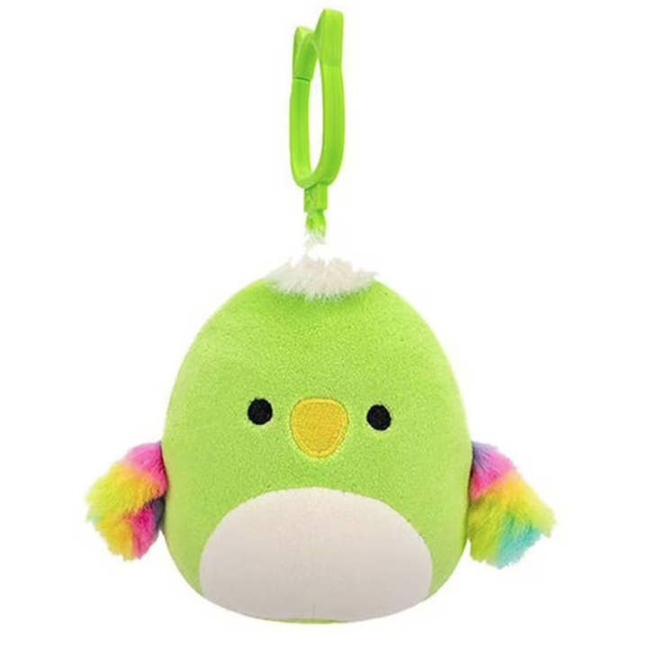 Squishmallow Clip Plush Stuffed Toy - Wolfe the Parrot 3.5" for wholesale by Authentic Street Signs