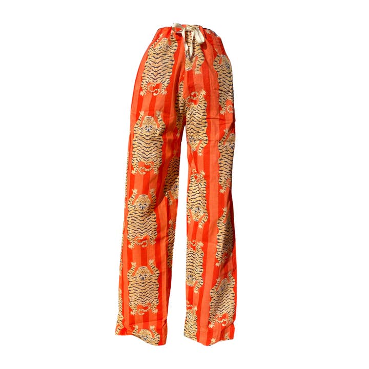Orange and Red Splat Cat Pj Lounge Pants for wholesale by Pajama Pantry