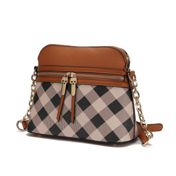 MKF Collection Suki Checkered Crossbody Bag by Mia K. for wholesale by MKF Collection