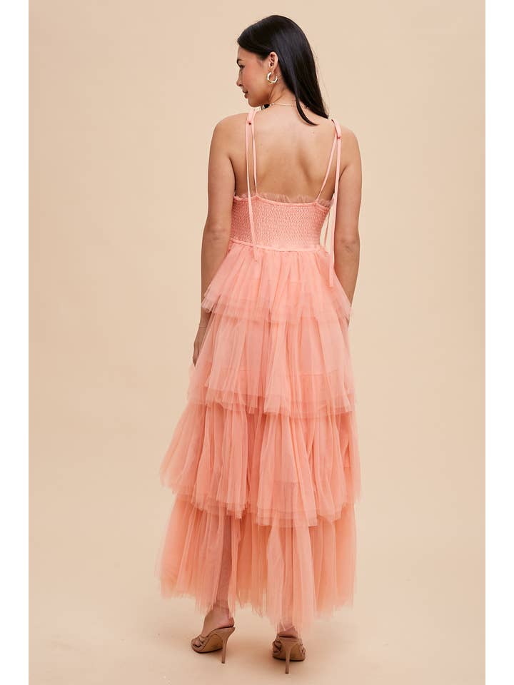 In Loom - Wholesale Dress - Women's - ROMANTIC TIERED MESH RUFFLED DRESS