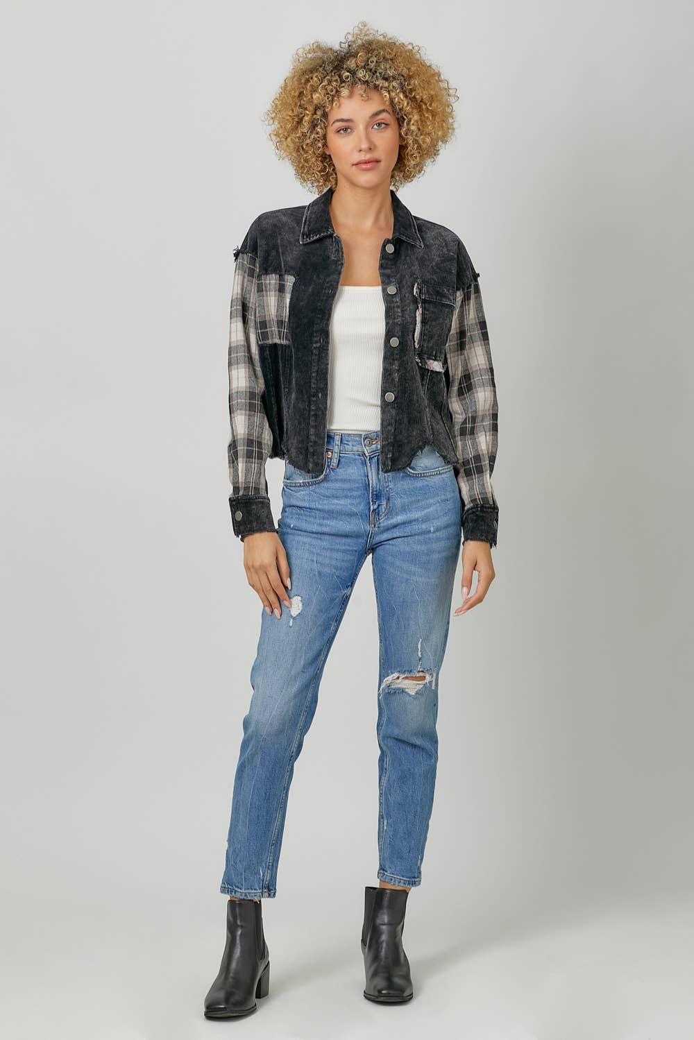 Mystree - Venta al por mayor Chaqueta - Mujer - Chaqueta de pana a cuadros 60304 10