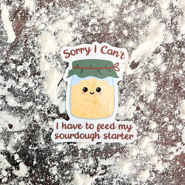 Little Traveling Llama - Wholesale Sticker - Sorry, I Can’t, I Have to Feed My Sourdough Starter Baking Themed Waterproof Sticker1