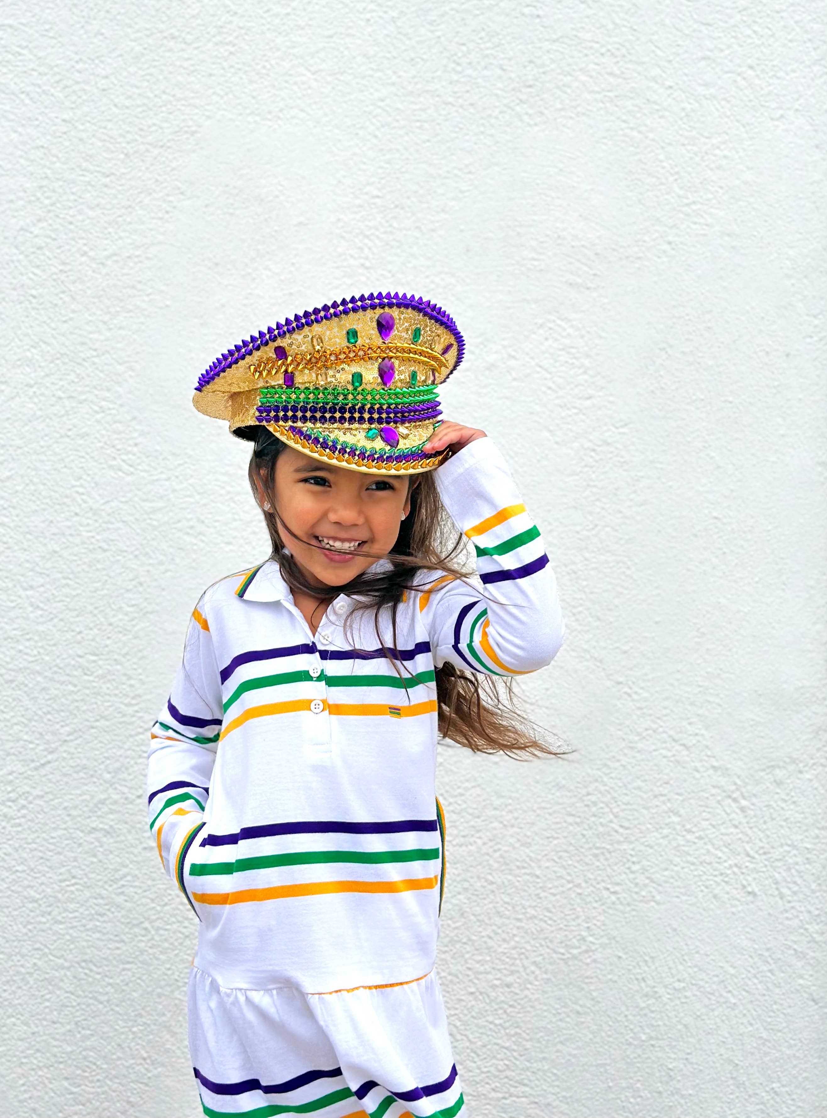 Mardi Gras Creations – wholesale Dress – Kids – White Infinity Youth Dress1