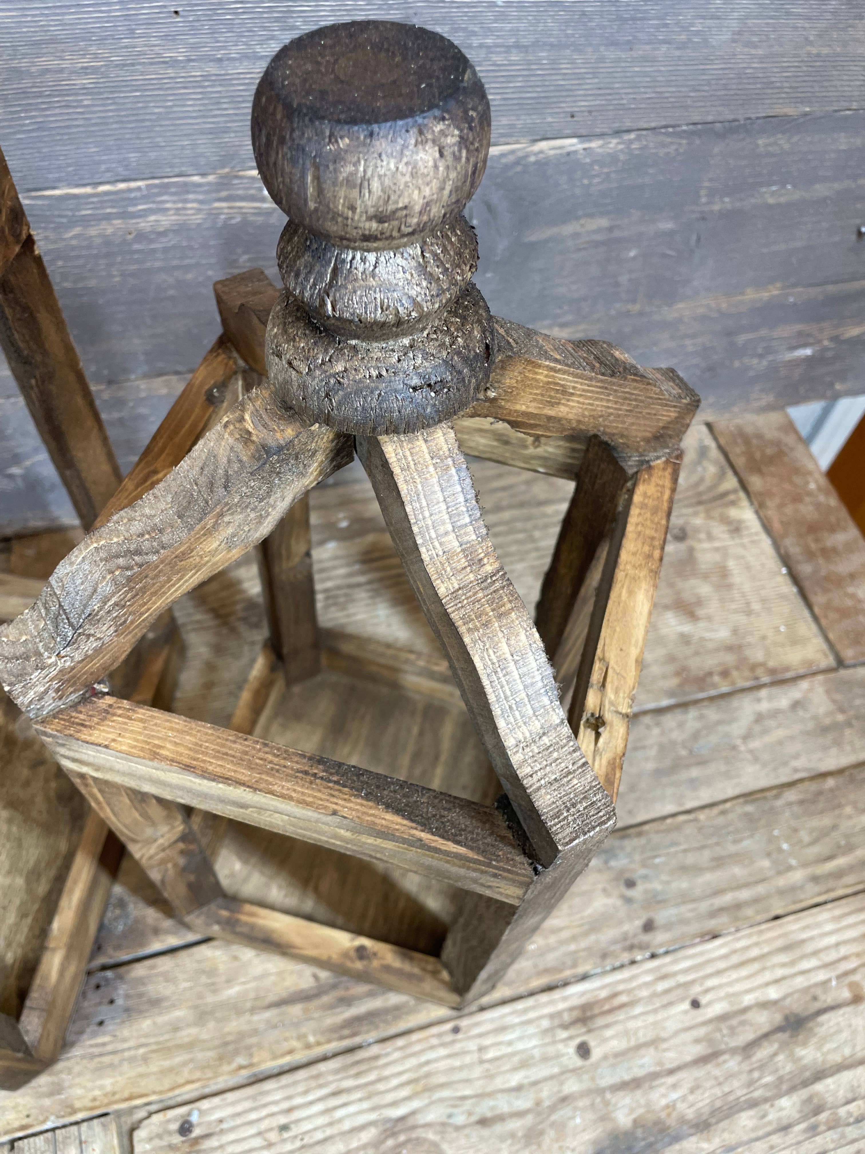 My Amigos Imports - Wholesale Lantern -  Pinnacle Farmhouse Wood Lantern-Set of 2-Rustic-Brown8