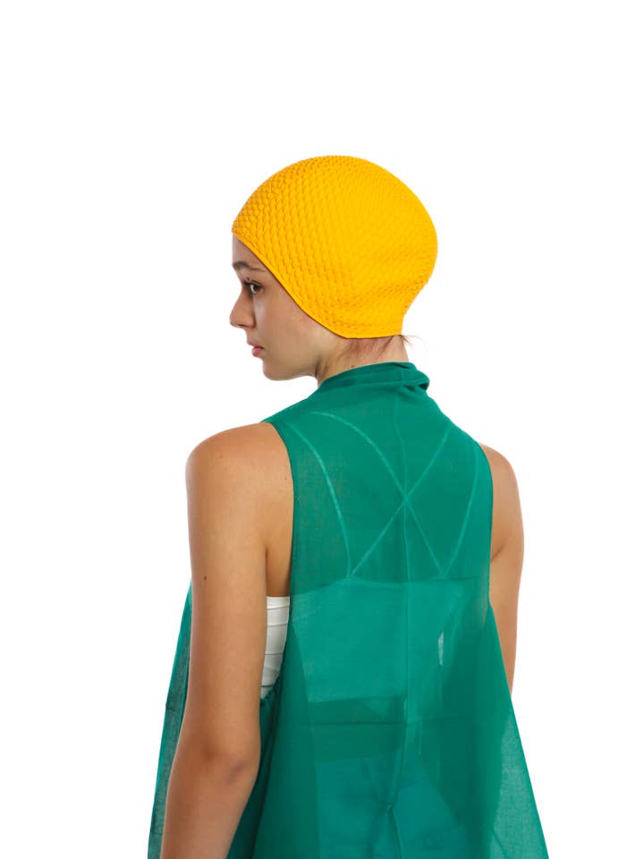KORES ACCESSORIES - Wholesale Swim cap – Women′s - Orange Vintage Bubble Swim Cap1