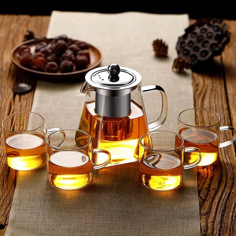 VIGOR - Venta al por mayor Teteras - Tetera de Vidrio de Borosilicato Segura para Estufa para Té en Flor y Suelto9