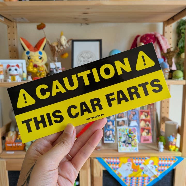 This Car Farts Bumper Sticker for wholesale by Petty Party