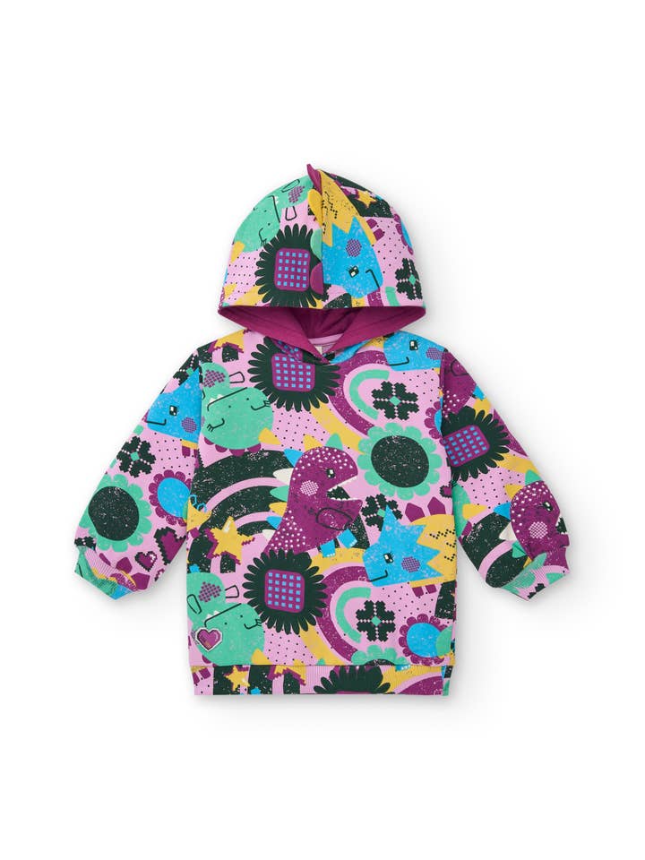 tuc tuc - Venta al por mayor Vestido - Niños - Sudadera con capucha estampado dino multicolor para niña