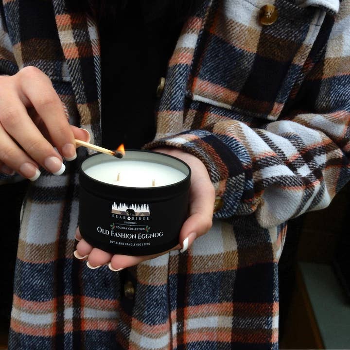 Bear Ridge Essentials – wholesale Jar/filled candle – Old Fashion Eggnog 6 oz Soy Candle1