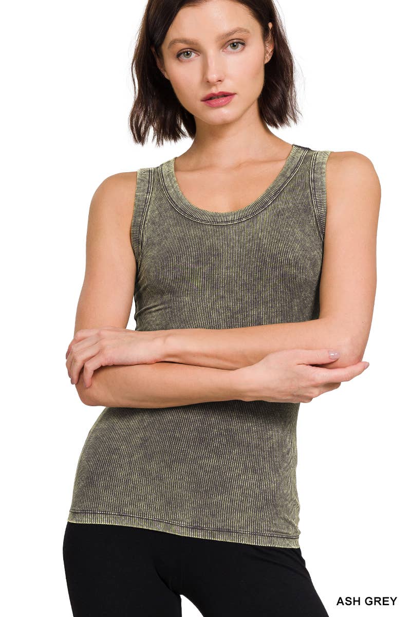 DEEP SKY  `.Washed Ribbed Scoop Neck Tank Top for wholesale on Faire3