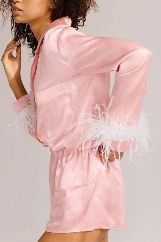 Queen Fashion – wholesale Pyjamasset - Dam – silkeslen topp och shorts nattkläder9