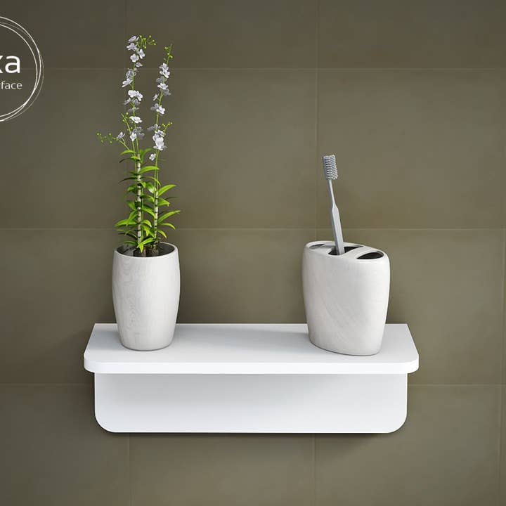 "RÊVE" solid surface wall shelf 30cm for wholesale by BAINS NEO
